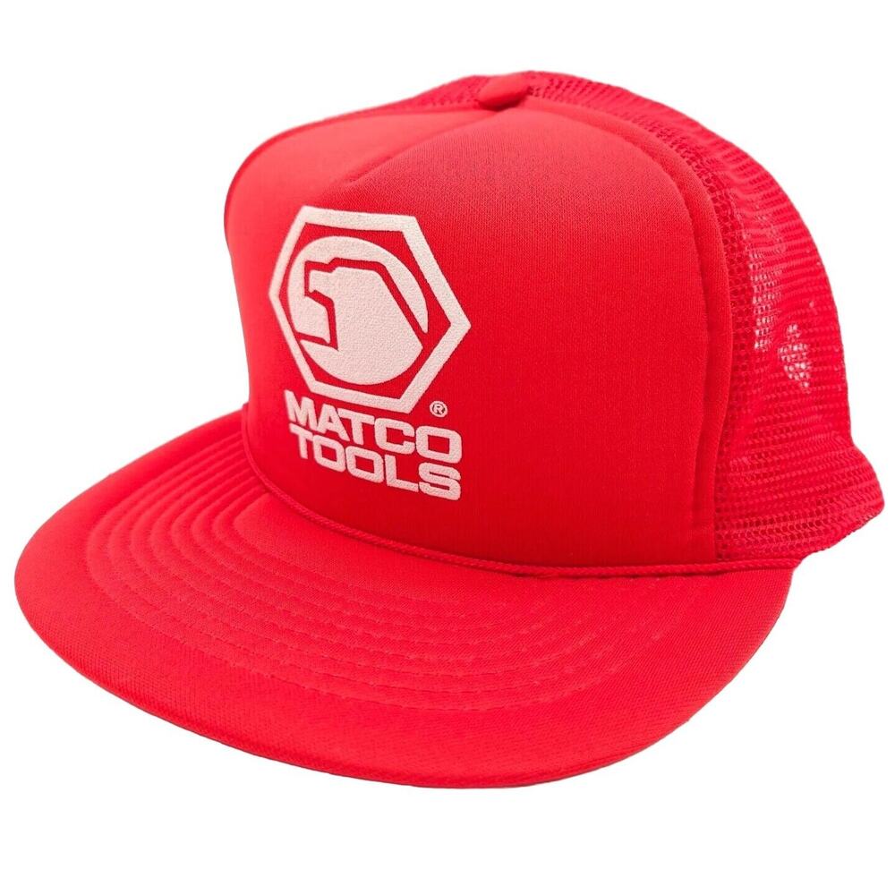 Vintage Matco Tools Trucker Mesh Adjustable Snapback Hat Red‎ Rope Ball Cap